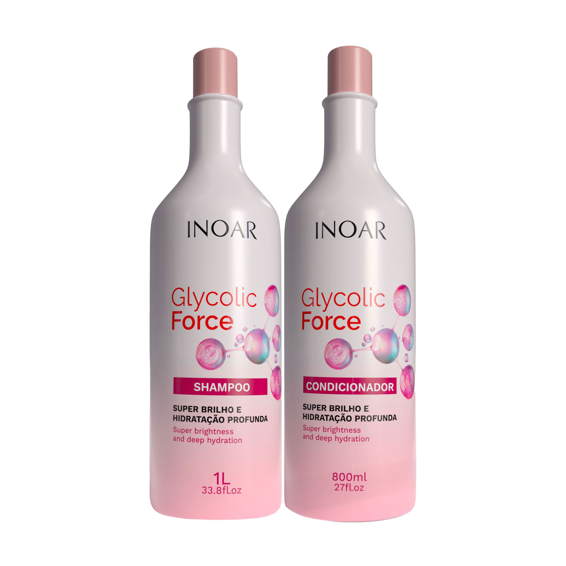 Набір для волосся Inoar Glycolic Force (шампунь, 1 л + кондиціонер, 800 мл)