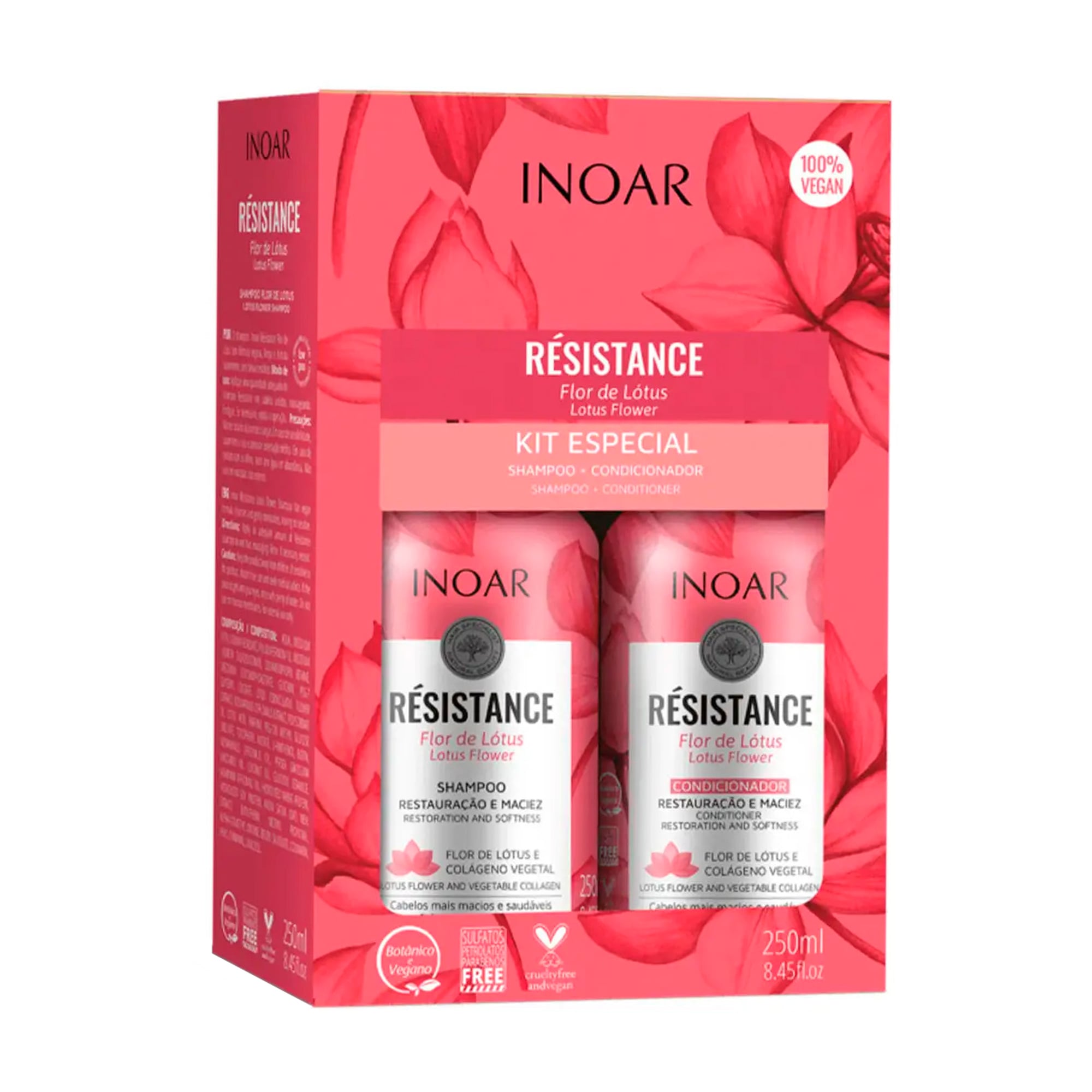 Набір для волосся Inoar Resistance Flor De Lotus (шампунь, 1 л + кондиціонер, 1 л)